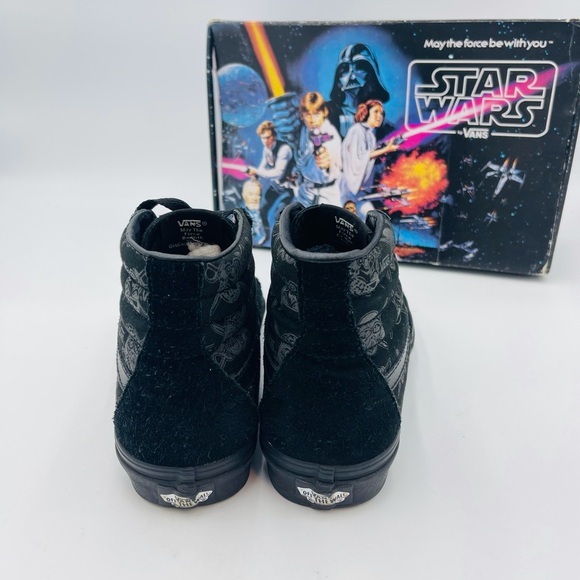VANS LIMITED EDITION BLACK ON BLACK Sk8-HI STAR WARS DARKSIDE HIGH TOP SNEAKERS - Picture 5 of 12